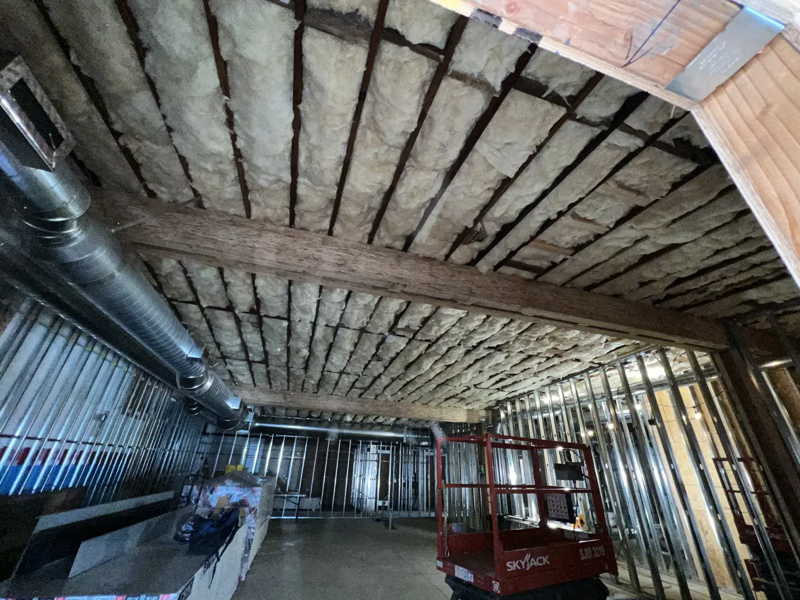 Commercial ceiling insulation job by Hunter's Insulation